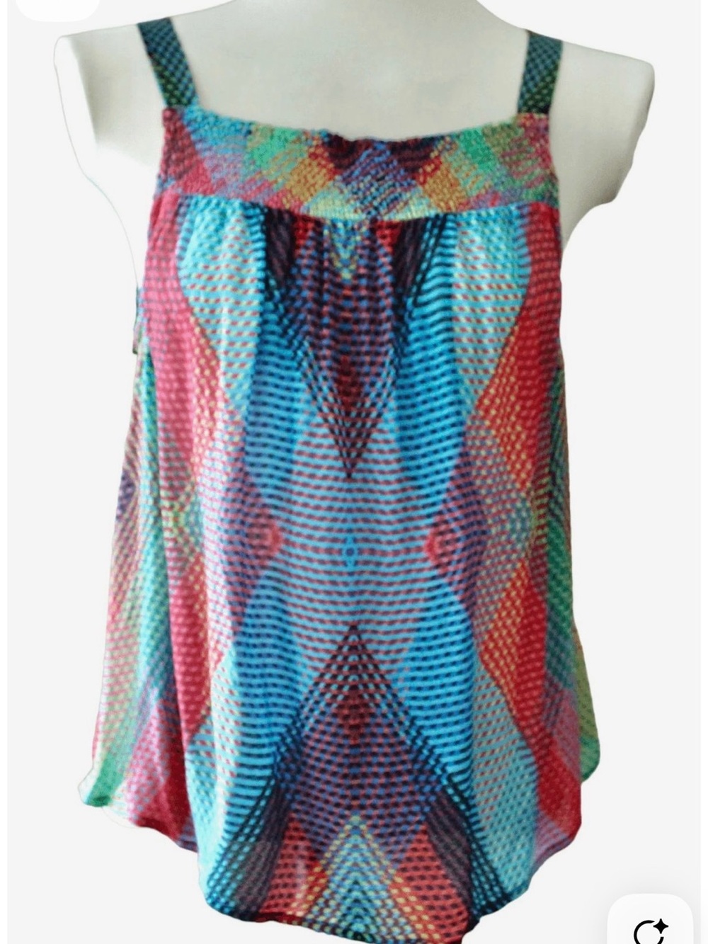 Conditions Apply Multicolor Geometric Print Sleeveless Top - Size Small